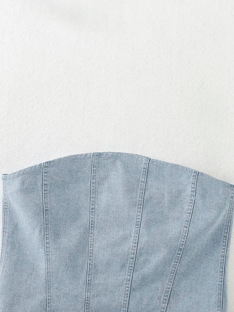 Strapless Denim top